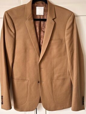 Sandro Camel Single-Breasted Men's Blazer